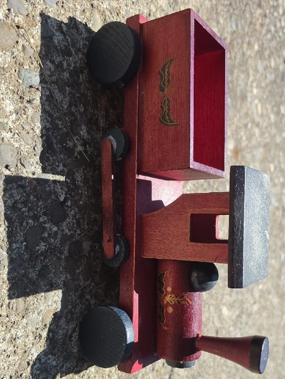Vintage Wooden Red Toy Train Engine